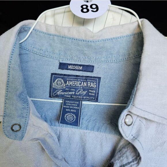 Dress shirt men white size M American rag. 089 - Picture 2 of 3
